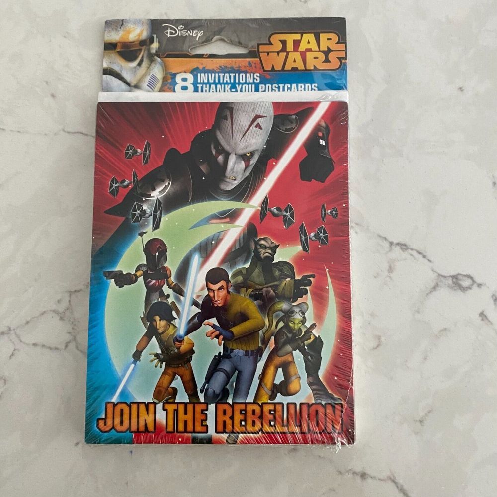Star Wars Join the Rebellion Invitation Thank You Post Card By American Greeting